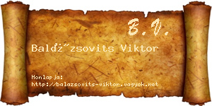 Balázsovits Viktor névjegykártya